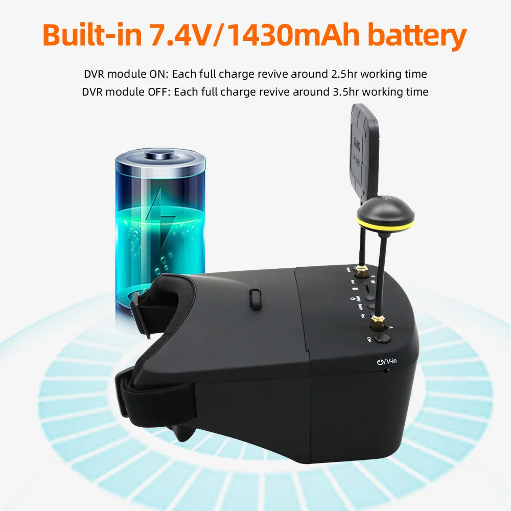 نظارات FPV طراز EV800D 5.8G 40 - مراجعة Skyzone Cobra X V2 Fpv Goggles وسعره